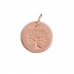 12mm Rose Gold Plated Tree Of Life Disc Charm With Bail