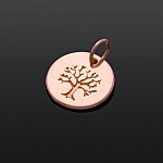 12mm Rose Gold Plated Tree Of Life Disc Charm With Bail