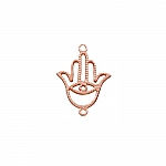 Rose Gold Plated Studded Hamsa Hand Connector Charm 14mm