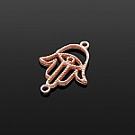 Rose Gold Plated Studded Hamsa Hand Connector Charm 14mm