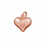 Puffed Heart Charm With Bail Rose Gold Plated 11x12mm
