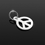 Sterling Silver 925 Cut-Out Peace Sign Charm 15x12mm PK1