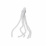 Sterling Silver 925 Curb Chain Tassel Pendant 35mm PK1