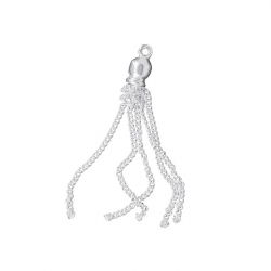 Sterling Silver 925 Curb Chain Tassel Pendant 35mm PK1