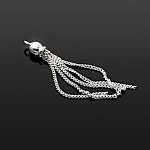 Sterling Silver 925 Curb Chain Tassel Pendant 35mm PK1