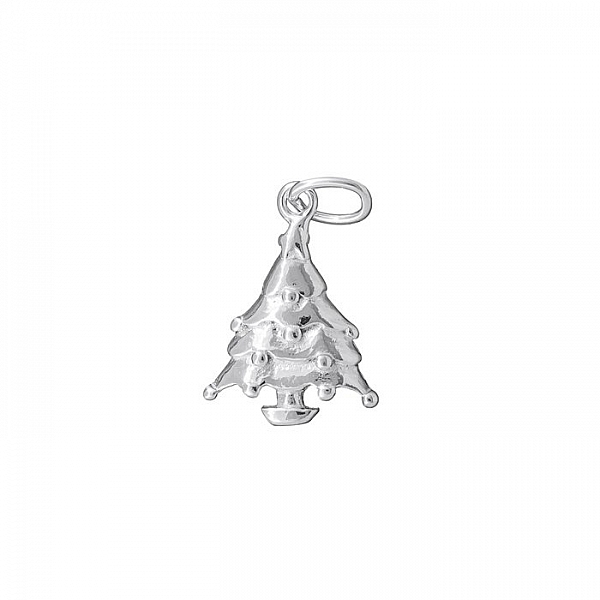 Sterling Silver 925 Christmas Tree Charm 15x11mm (PK1)