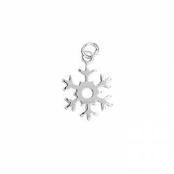 Sterling Silver 925 Cut-Out Snowflake Charm 15x11mm PK1