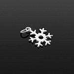 Sterling Silver 925 Cut-Out Snowflake Charm 15x11mm PK1