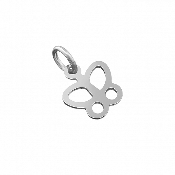 Sterling Silver 925 Small Butterfly Pendant Charm 8.5mm