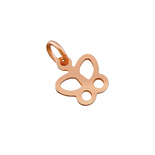Rose Gold Vermeil Butterfly Pendant Charm & Bail 8.5mm