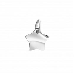 Sterling Silver Small Flat Star Pendant Charm & Bail 7mm