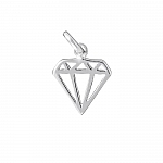 Cut-Out Geometric Diamond Pendant Sterling Silver 12mm