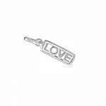 Sterling Silver "LOVE" Word Cut-Out Bar Charm 15x5mm