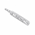 Sterling Silver "Strength" Cut Out Bar Charm 28x5mm PK1 Sterling Silver "Strength" Cut Out Bar Charm 28x5mm PK1
