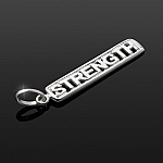 Sterling Silver "Strength" Cut Out Bar Charm 28x5mm PK1 Sterling Silver "Strength" Cut Out Bar Charm 28x5mm PK1