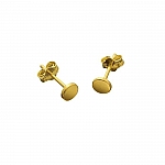Gold Vermeil 4.5mm Flat Disc Scroll Back Earstuds 1 Pair