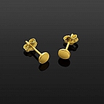 Gold Vermeil 4.5mm Flat Disc Scroll Back Earstuds 1 Pair