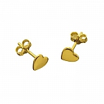 Gold Vermeil 5mm Flat Heart Scroll Back Earstuds 1 Pair