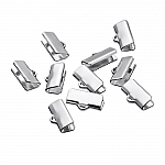Silver Plated Flat Crimp End Ribbon Clamps 13x7mm PK10