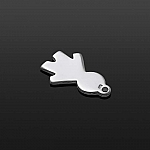 Sterling Silver 925 Blank Tag Boy Charm With Loop 16mm