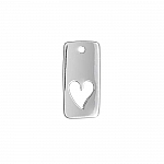 Sterling Silver Cut-Out Heart Vertical Bar Charm 15x7mm