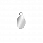 Sterling Silver 925 Stamped Oval Tag Charm 11x6mm (PK1)