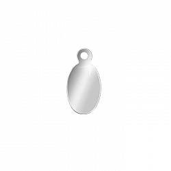 Sterling Silver 925 Stamped Oval Tag Charm 11x6mm (PK1)