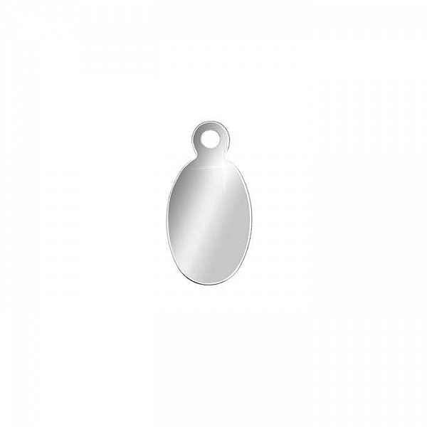 Sterling Silver 925 Stamped Oval Tag Charm 11x6mm (PK1)