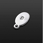Sterling Silver 925 Stamped Oval Tag Charm 11x6mm (PK1)