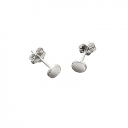 4.5mm Flat Disc Scroll Back Earstuds 11mm Sterling Silver