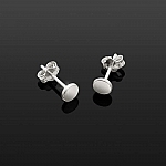 4.5mm Flat Disc Scroll Back Earstuds 11mm Sterling Silver