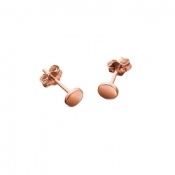 4.5mm Flat Disc Scroll Back Earstuds Rose Gold Vermeil