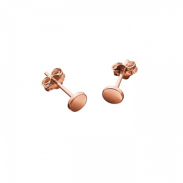 4.5mm Flat Disc Scroll Back Earstuds Rose Gold Vermeil