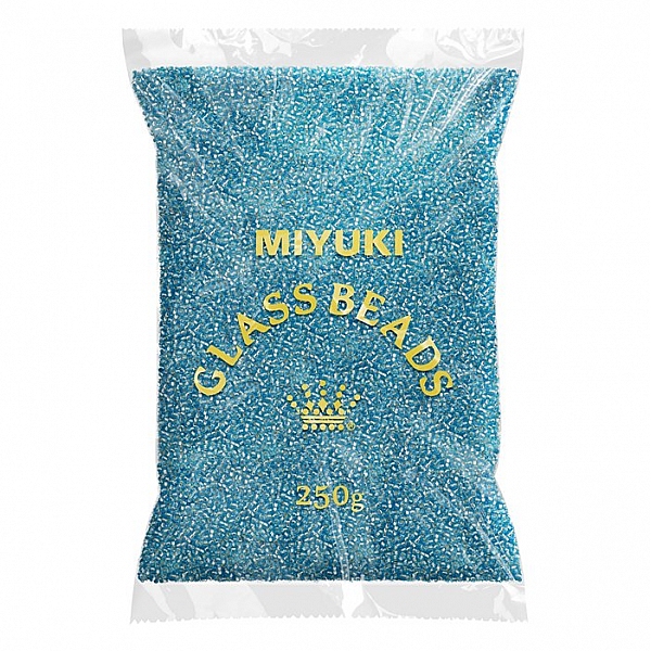 Wholesale Miyuki 8/0 Seed Beads Silver Lined Aqua 250g