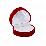 Red Velour Jewellery Ring Gift Box Heart 50x45x37mm PK1