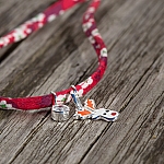 Christmas Bracelet Sterling Silver Reindeer Liberty Ribbon Red