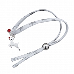 Christmas Bracelet STS Leaping Reindeer Liberty Ribbon White