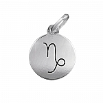 Capricorn Zodiac Star Sign Disc Charm Sterling Silver 12mm