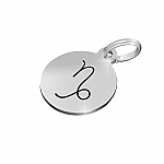 Capricorn Zodiac Star Sign Disc Charm Sterling Silver 12mm