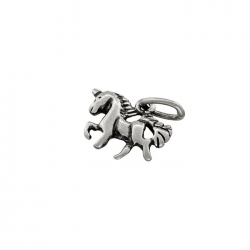 Antique 925 Sterling Silver Unicorn Charm Pendant 10mm
