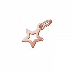 Rose Gold Vermeil Small Open Star Charm Pendant (8x6mm)
