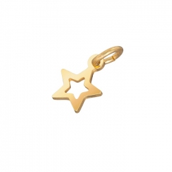 Gold Vermeil Small Open Star Charm Pendant 8x6mm (PK1)