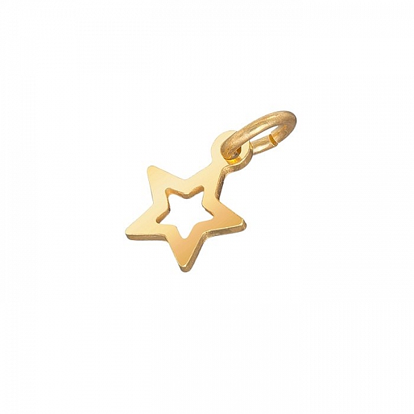 Gold Vermeil Small Open Star Charm Pendant 8x6mm (PK1)