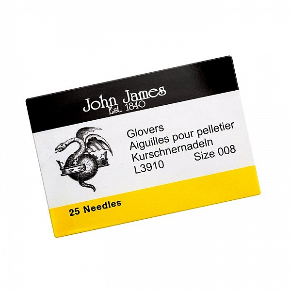 John James 34mm Size 8 Glovers Leather Beading Needles John James 34mm Size 8 Glovers Leather Beading Needles