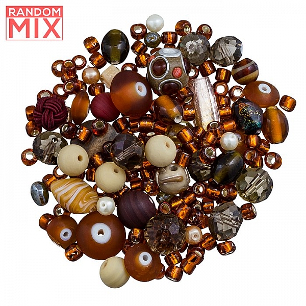 Glass Acrylic Metal Beads Mix Browns And Creams 100g Glass Acrylic Metal Beads Mix Browns And Creams 100g