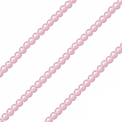 4mm Light Pink Glass Round Pearl Beads On 31.5" Strand