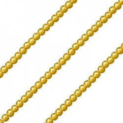 4mm Warm Gold Glass Round Pearl Beads - On 32.5" Strand
