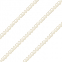4mm Cream Glass Round Pearl Beads - On 32.5 Inch Strand