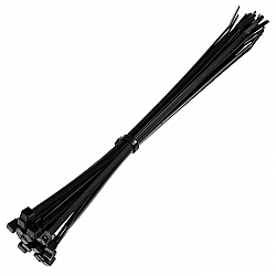 Black Nylon Plastic Cable Ties 24cm Long (Pack of 20)