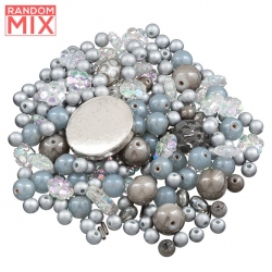 Assorted Glass and Acrylic Beads Grey Shades Mix 100g